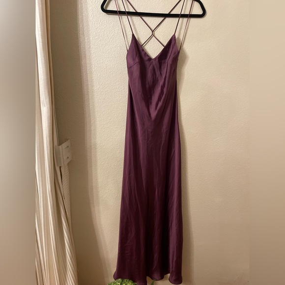 Zara Slip Dress Satin Maxi Open Back Size S - Picture 11 of 12